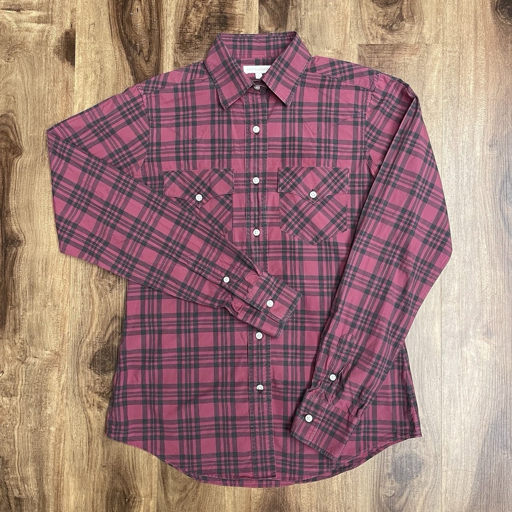 Ann Mashburn Western Shirt Sz S Red Plaid Button Down